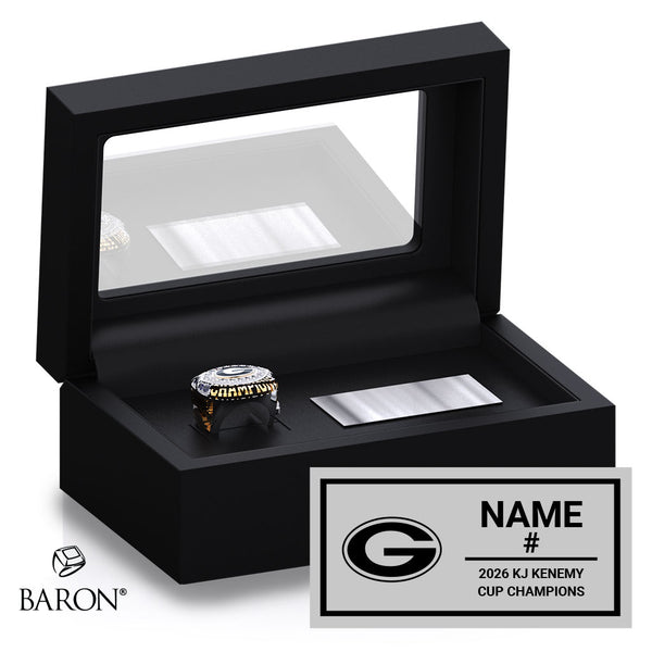 Kingston Grenadiers U14 Football 2026 Championship Black Standard Window Ring Box