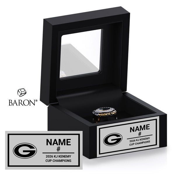 Kingston Grenadiers U14 Football 2026 Championship Black Window Ring Box