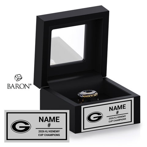 Kingston Grenadiers U14 Football 2026 Championship Black Window Ring Box