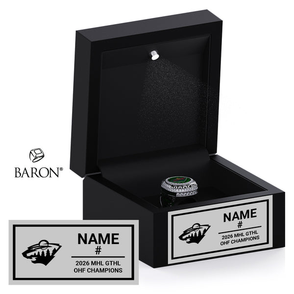LPC Wild Hockey U15 2026 Championship Black LED Ring Box