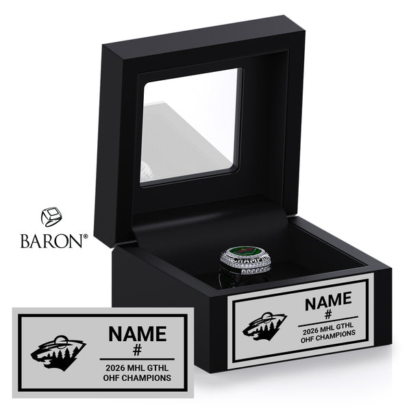 LPC Wild Hockey U15 2026 Championship Black Window Ring Box