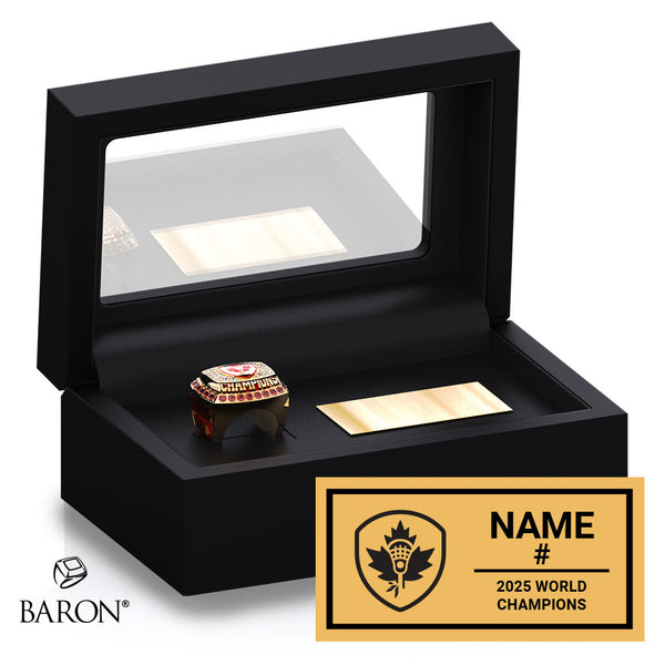 Lacrosse Canada Men's U20 World Lacrosse 2025 Championship Black Standard Window Ring Box