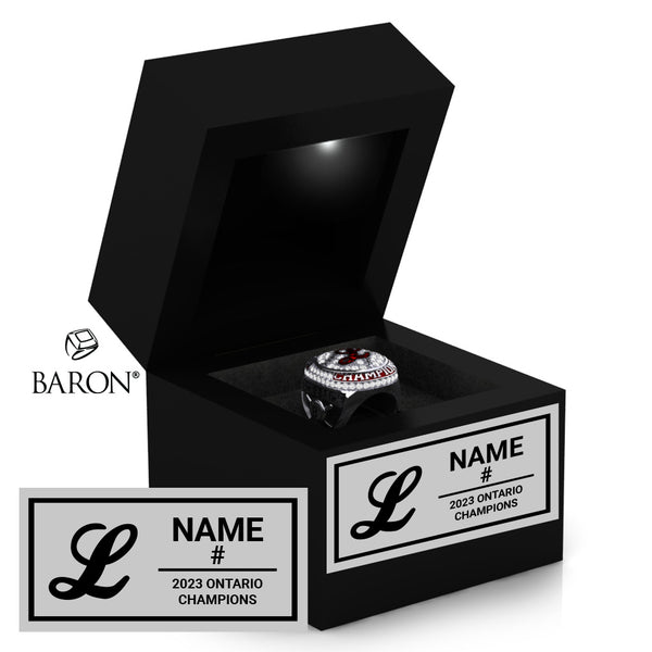 Leamington Lakers 15U 'B' 2023 Championship Black LED Ring Box