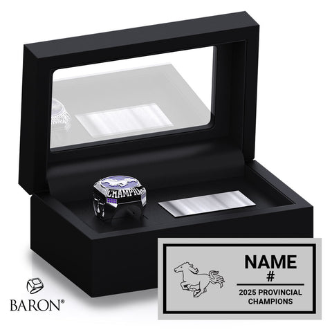 London Jr. Mustangs U18 Football 2025 OSFL Championship Black Standard Window Ring Box