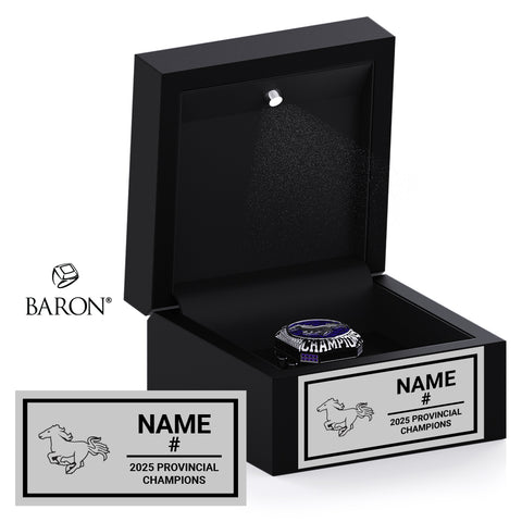 London Jr. Mustangs U18 Football 2025 OSFL Championship Black LED Ring Box