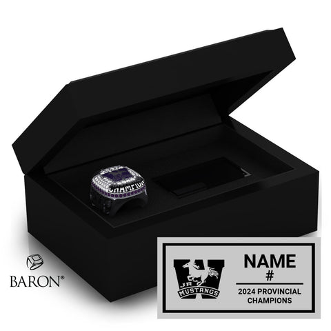 London Jr. Mustangs U18 Football 2024 Championship Black Standard Window Ring Box