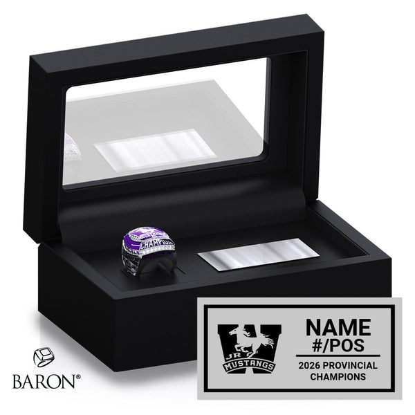 London Junior Mustangs U12AAA Football 2026 Championship Black Standard Window Ring Box
