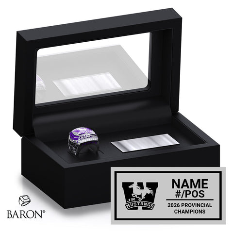 London Junior Mustangs U12AAA Football 2026 Championship Black Standard Window Ring Box