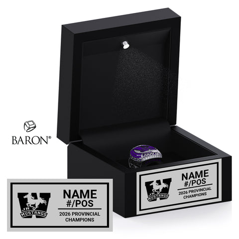 London Junior Mustangs U12AAA Football 2026 Championship Black LED Ring Box