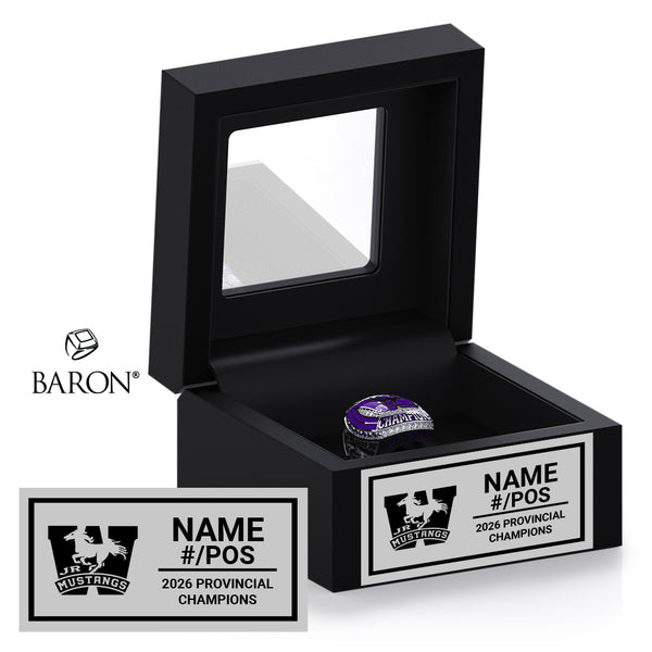 London Junior Mustangs U12AAA Football 2026 Championship Black Window Ring Box