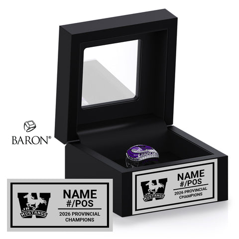 London Junior Mustangs U12AAA Football 2026 Championship Black Window Ring Box