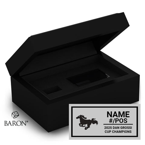 London Junior Mustangs U14AA Football 2025 Championship Black Standard Window Ring Box
