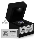 London Junior Mustangs U16 Women’s Tackle 2023 Championship Black LED Ring Box