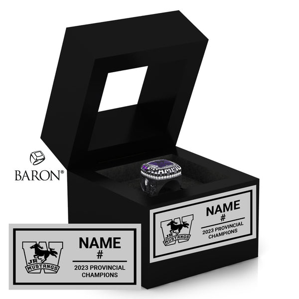 London Junior Mustangs U16 Women’s Tackle 2023 Championship Black Window Ring Box