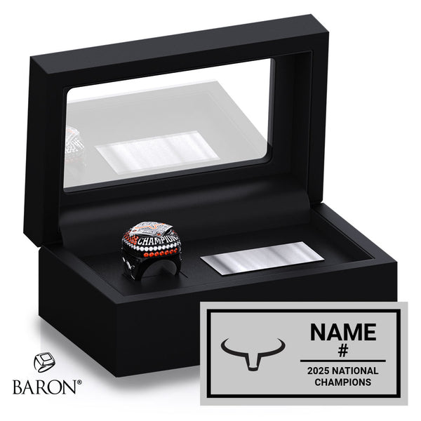 Longhorns Softball 2025 Championship Black Standard Window Ring Box