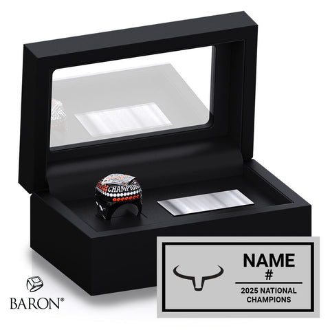 Longhorns Softball 2025 Championship Black Standard Window Ring Box