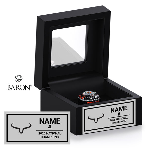 Longhorns Softball 2025 Championship Black Window Ring Box