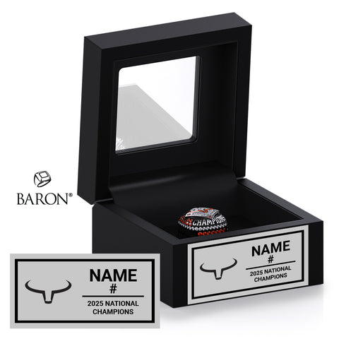 Longhorns Softball 2025 Championship Black Window Ring Box