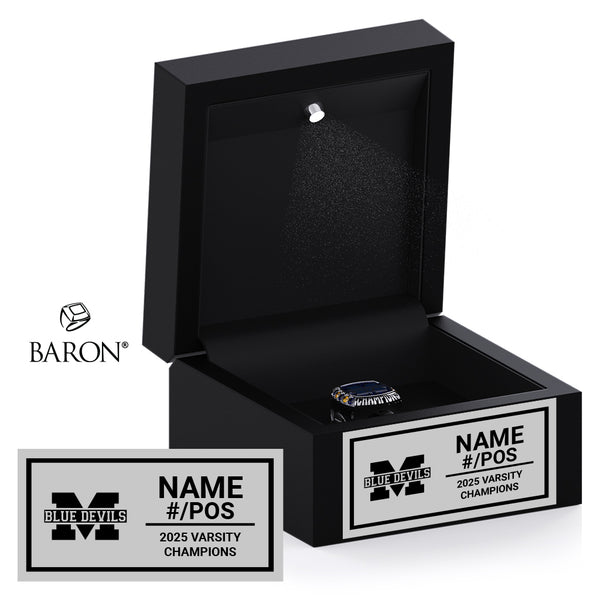 McKinnon Park Secondary School Football 2025 Championship Black LED Ring Box