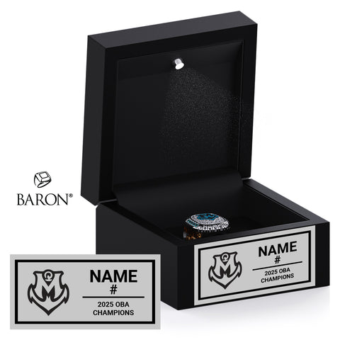 Midland Mariners Baseball 2025 Championship Black LED Ring Box