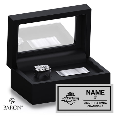 Midwest 49ers U15A Hockey 2026 Championship Black Standard Window Ring Box