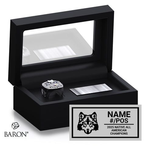 Native Allstar Game Football 2025 Championship Black Standard Window Ring Box
