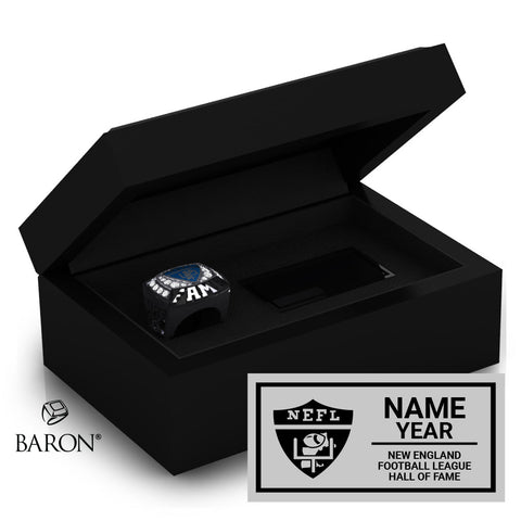 New England Football League Hall of Fame Black Standard Window Ring Box