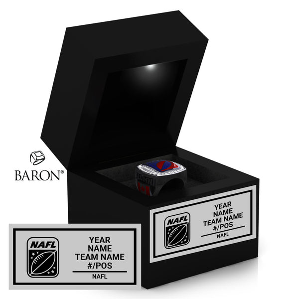 North American Football League 2023 CA Championship Black LED Ring Box