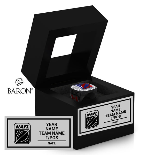 North American Football League 2023 CA Championship Black Window Ring Box