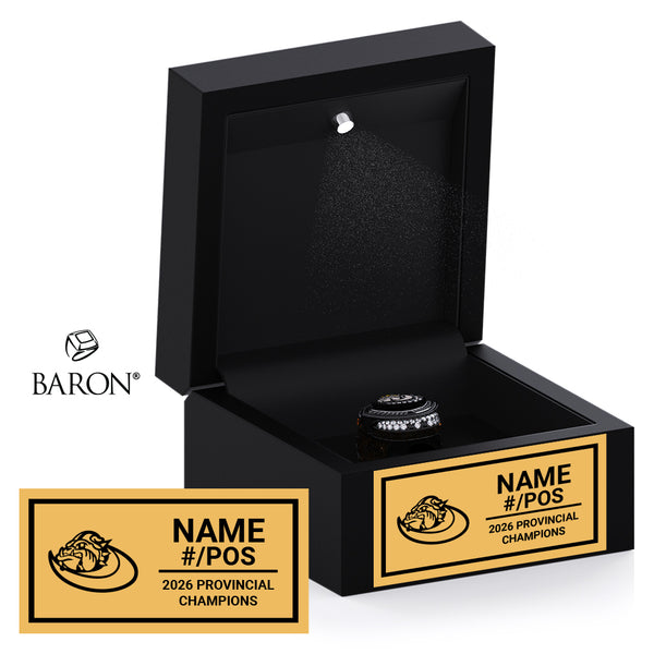 North Bay Bulldogs U12 Football 2026 Championship Black LED Ring Box