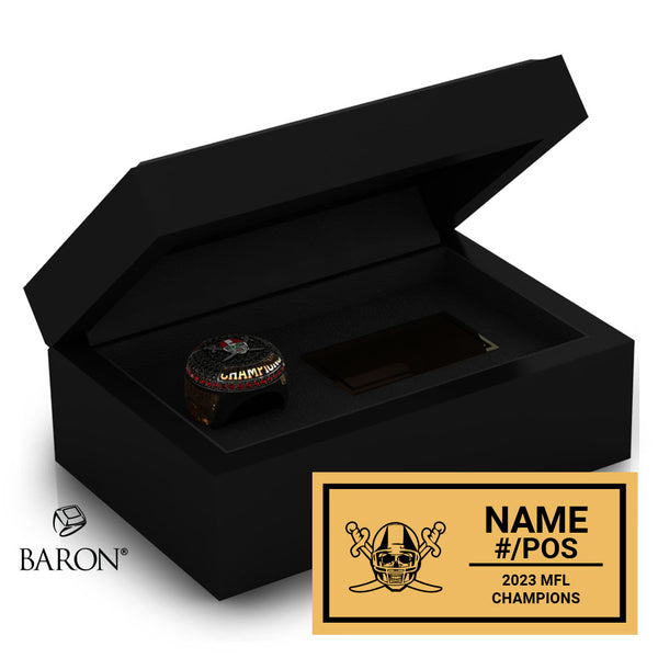 Nova Scotia Buccaneers Football 2023 Championship Black Standard Window Ring Box