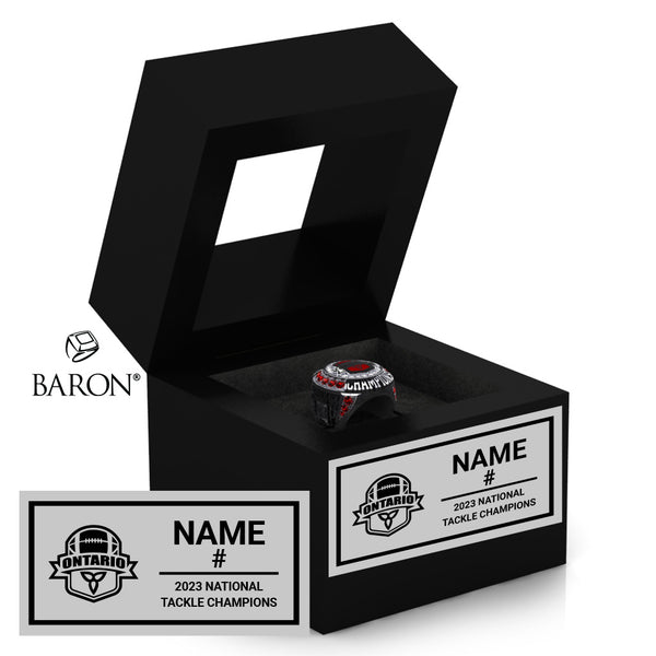 Ontario Black U18 Football Ontario 2023 Championship Black Window Ring Box