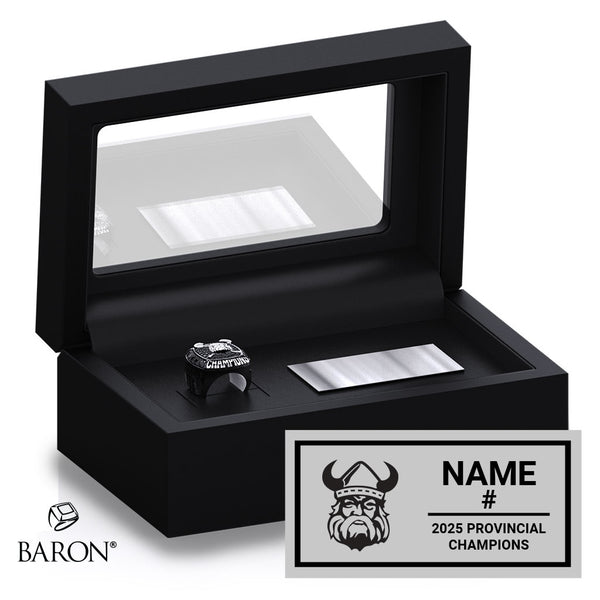 Orangeville Northmen U11 Lacrosse 2025 Championship Black Standard Window Ring Box