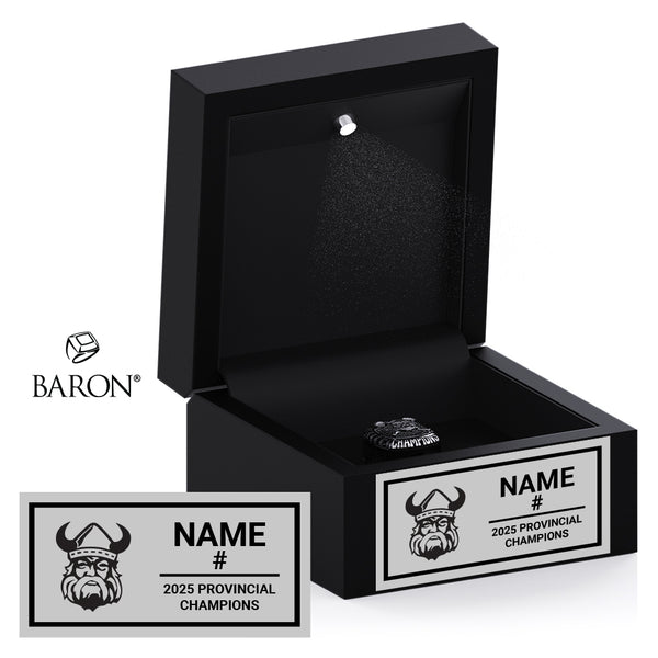 Orangeville Northmen U11 Lacrosse 2025 Championship Black LED Ring Box