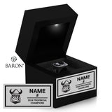 Orangeville Northmen U17 Lacrosse 2024 Championship Black LED Ring Box