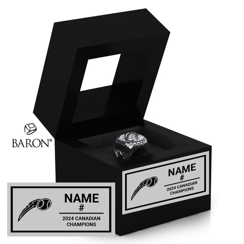 Plattsville Lightning Softball 2024 Championship Black Window Ring Box