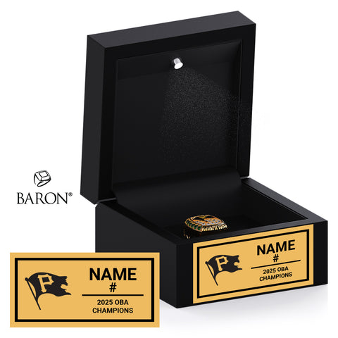 Port Lambton Pirates U18 Baseball 2025 Championship Black LED Ring Box