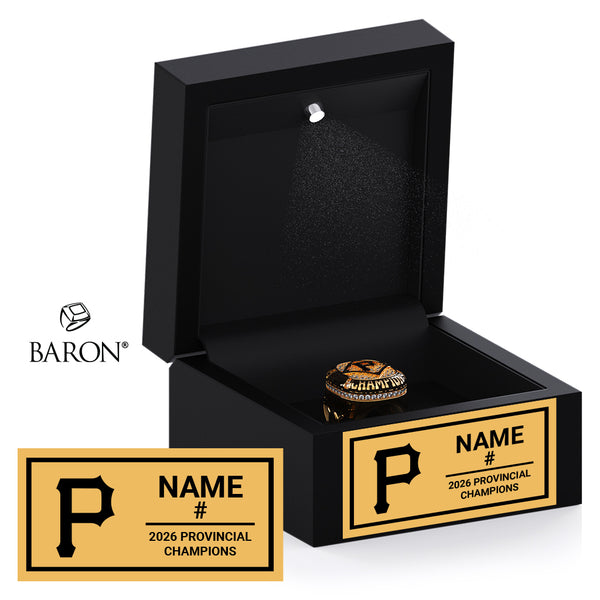 Port Lambton Pirates U16 Baseball 2026 Championship Black LED Ring Box