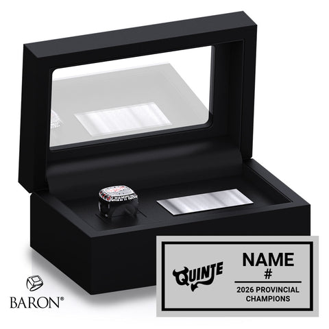 Quinte Red Devils U13 AAA Hockey 2026 Championship Black Standard Window Ring Box