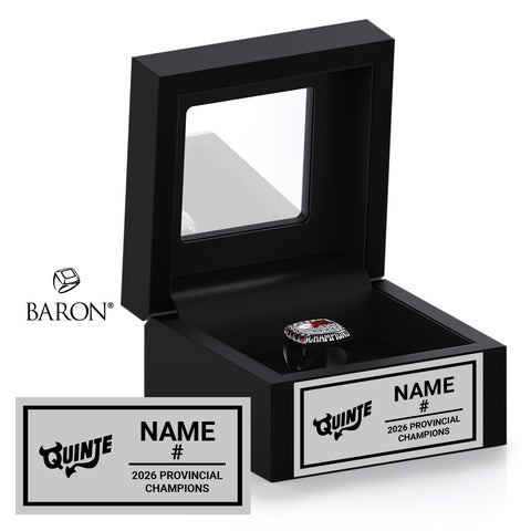 Quinte Red Devils U13 AAA Hockey 2026 Championship Black Window Ring Box