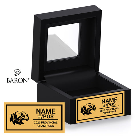 Quinte Skyhawks U14 Football 2026 Championship Black Window Ring Box