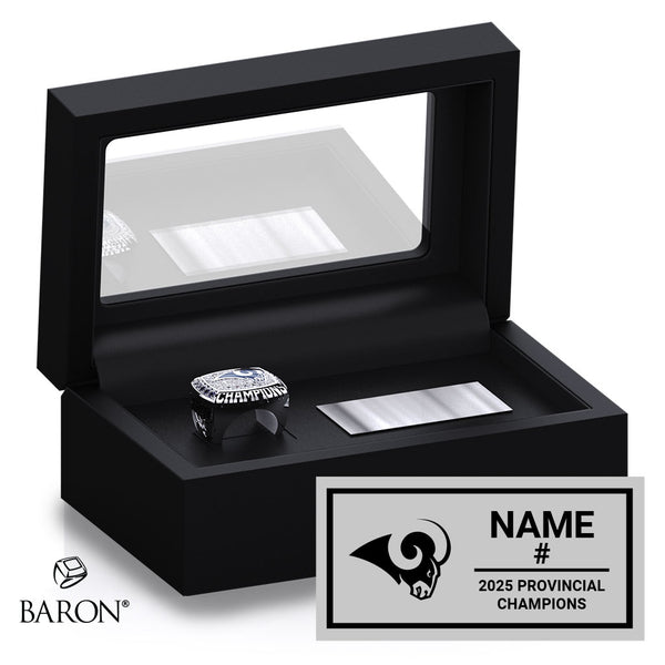 Ram Power Softball 2025 Championship Black Standard Window Ring Box