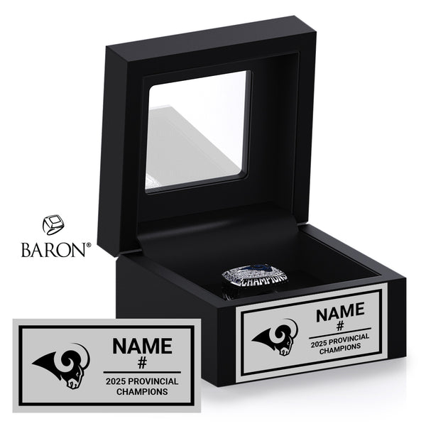 Ram Power Softball 2025 Championship Black Window Ring Box