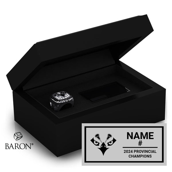 Riverhawks Lacrosse 2024 Championship Black Standard Window Ring Box