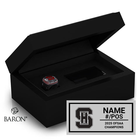 Sacred Heart Hockey OFSAA 2025 Championship Black Standard Window Ring Box