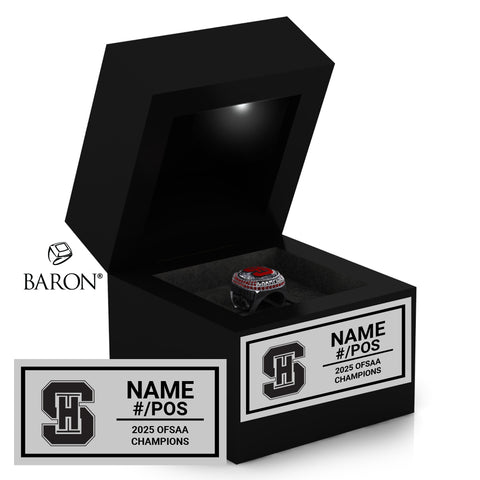 Sacred Heart Hockey OFSAA 2025 Championship Black LED Ring Box