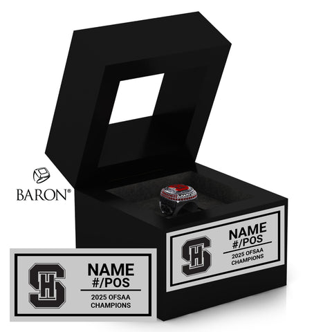 Sacred Heart Hockey OFSAA 2025 Championship Black Window Ring Box