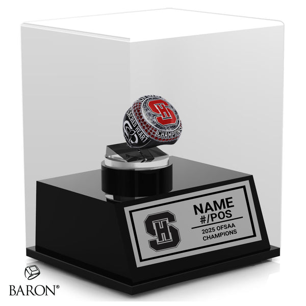 Sacred Heart Hockey OFSAA 2025 Championship Display Case