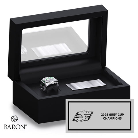 Saskatchewan Roughriders 2025 Fan Championship Black Standard Window Ring Box