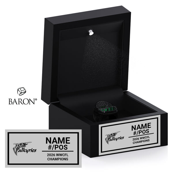 Saskatoon Valkyries Football 2026 Championship Black LED Ring Box